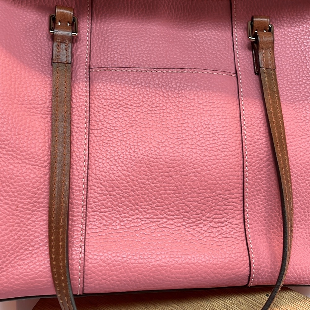 Dooney & Bourke Lexington Pebbled Leather Shopper Tote Persimmon Orange (pink) - Picture 7 of 8